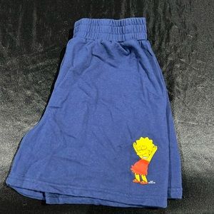 Navy blue shorts with simpson character